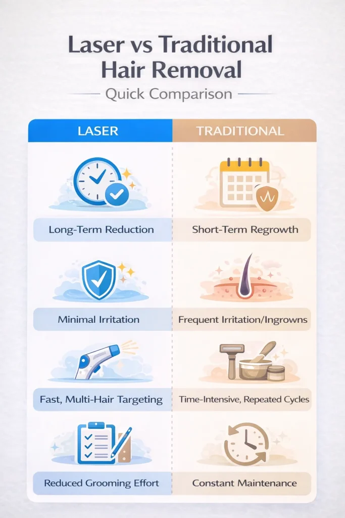 laser vs traditional hair removal